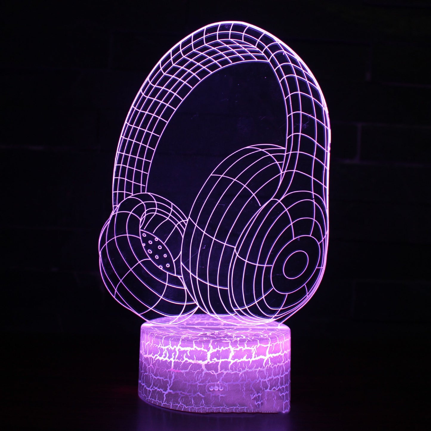 Creative 3d Small Night Lamp Desktop Decorative Lamp Headset 7 Color Changing Led Touch Remote Control Bedside Table Lamp - One Red Hill