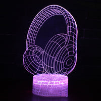 Creative 3d Small Night Lamp Desktop Decorative Lamp Headset 7 Color Changing Led Touch Remote Control Bedside Table Lamp - One Red Hill