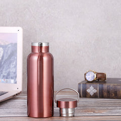 Large-capacity Sports Bottle With All-steel Lid 304 Rose Gold Stainless Steel Vacuum Flask