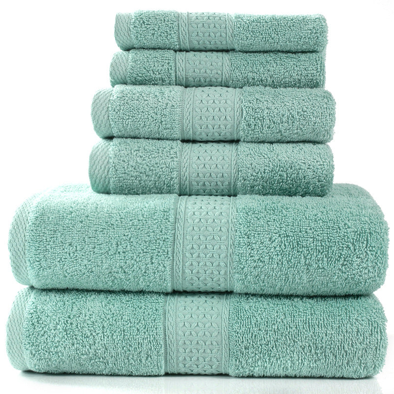 Home Simple Cotton Absorbent Towel Bath Towel 6-Piece Set - One Red Hill