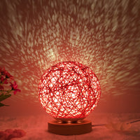 Hot Selling Creative Linen Table Lamp Novel and Unique LED Intelligent USB7 Color RGB16 Color Remote Control Rattan Ball Lamp - One Red Hill