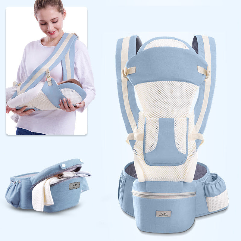 Ergonomic Baby Carrier Infant Baby Hipseat Carrier 3 In 1 Front Facing Ergonomic Kangaroo Baby Wrap Sling - One Red Hill
