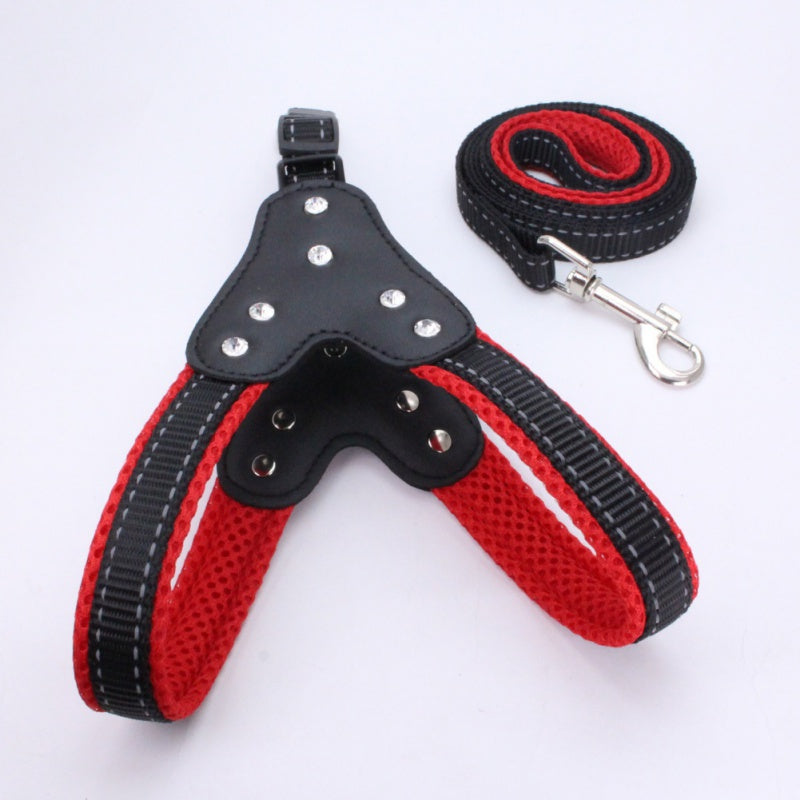 Dog chest back triangle chest strap - One Red Hill