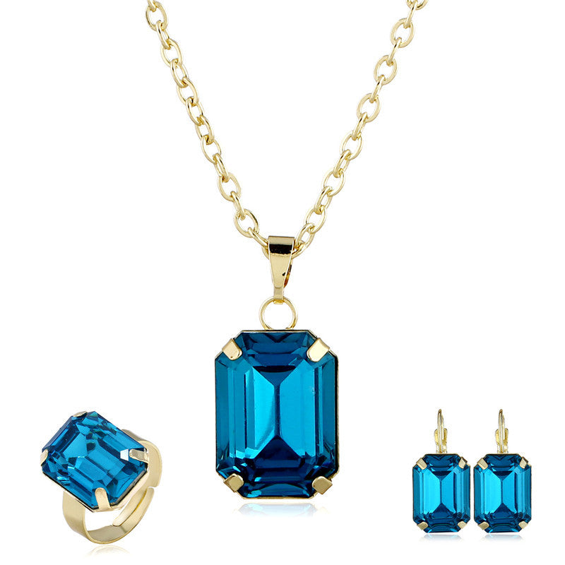 Bridal jewelry European and American jewelry set - One Red Hill
