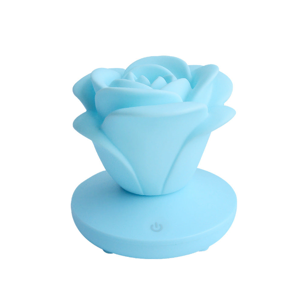 4 Colors Romantic Rose-shape Three Lighting Level Dimming Touch Night Light Valentine's Day Night Light - One Red Hill