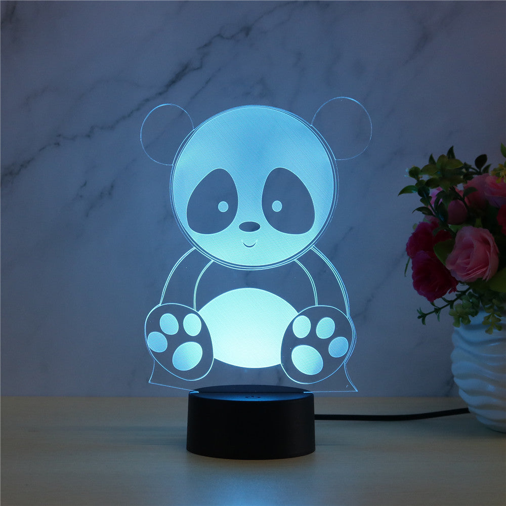 Panda 3 touch remote control seven color night light - One Red Hill