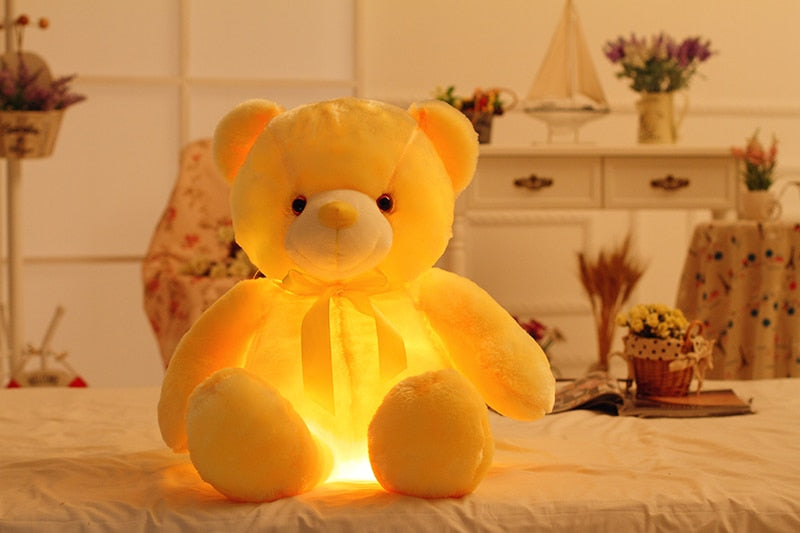 Creative Light Up LED Teddy Bear Stuffed Animals Plush Toy Colorful Glowing Christmas Gift For Kids Pillow - One Red Hill