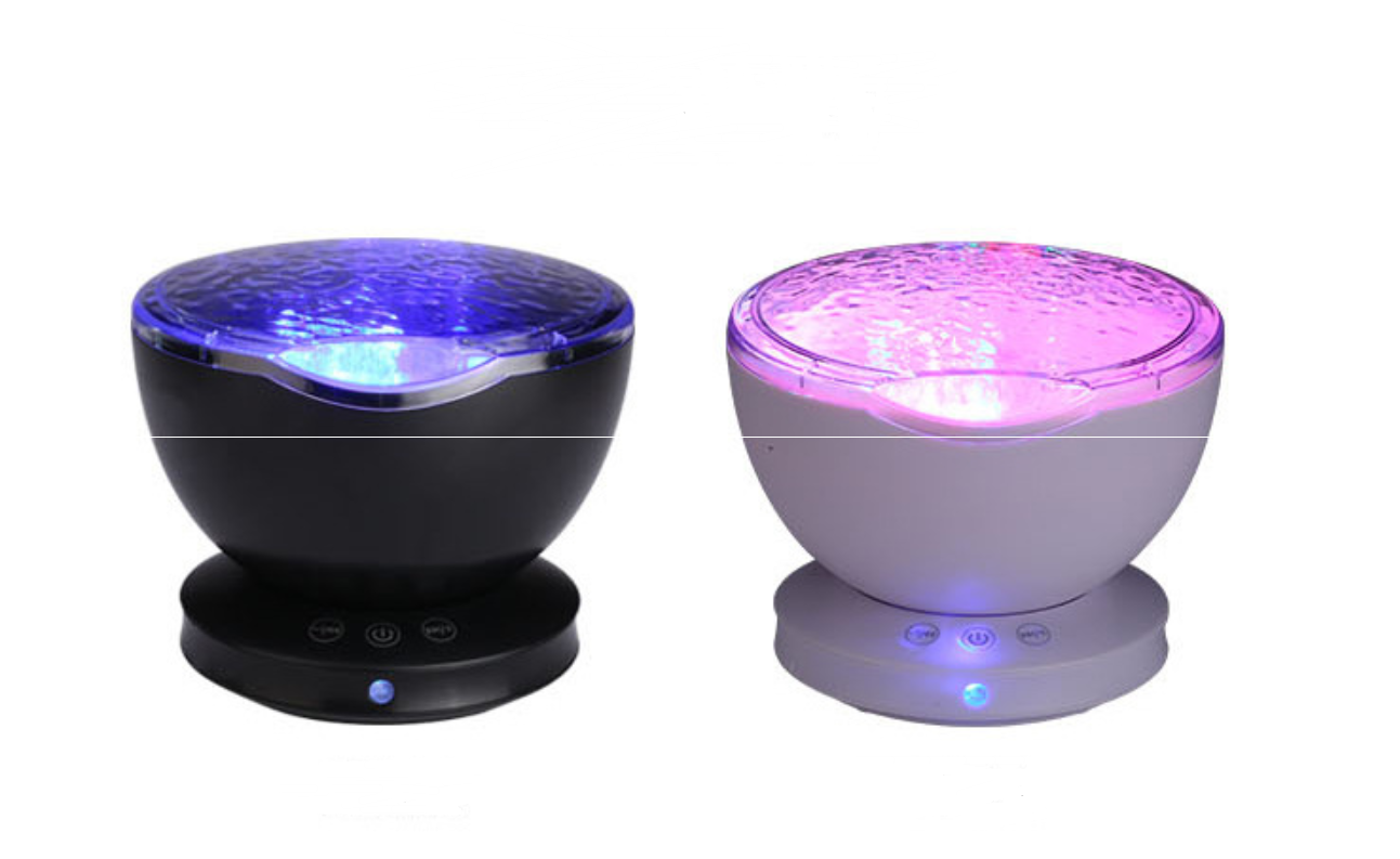 Ocean Wave Projector LED Night Light Remote Control TF Cards Music Player Speaker Aurora Projection - One Red Hill