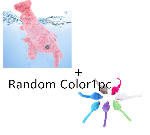 Pet Toys Electric Jumping Shrimp USB Charging Simulation Lobster Funny Cat Plush Pets Toy - One Red Hill