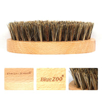 Oval Bluezoo Men's Care Flower Bristle Beech Wood Color Beard Hair Brush - One Red Hill