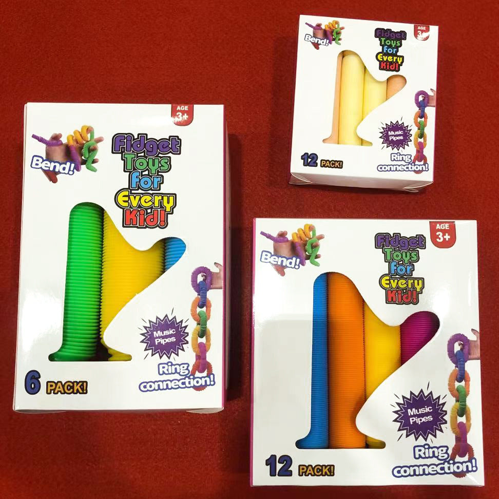 Fidget Toys Plastic PopTube Coil Children'S Creative Magical ToysCircle Funny Toys Early Development Educational Folding Toy - One Red Hill