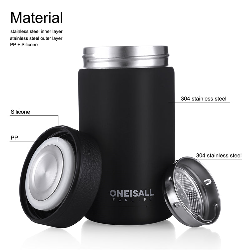 ONE IS ALL Men Gift Bottles 400ml Insulated Cup 304 Stainless Steel Mug Water Bottle Vacuum Flask Coffee Wine Mug - One Red Hill