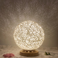 Hot Selling Creative Linen Table Lamp Novel and Unique LED Intelligent USB7 Color RGB16 Color Remote Control Rattan Ball Lamp - One Red Hill