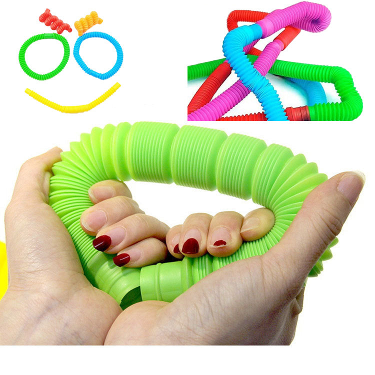 Fidget Toys Plastic PopTube Coil Children'S Creative Magical ToysCircle Funny Toys Early Development Educational Folding Toy