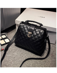 Leather bags 2021 new summer Lingge leather retro Doctor Bag Fashion Shoulder Bag hand - One Red Hill