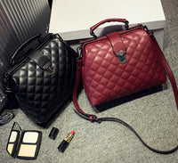 Leather bags 2021 new summer Lingge leather retro Doctor Bag Fashion Shoulder Bag hand - One Red Hill