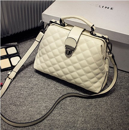 Leather bags 2021 new summer Lingge leather retro Doctor Bag Fashion Shoulder Bag hand - One Red Hill