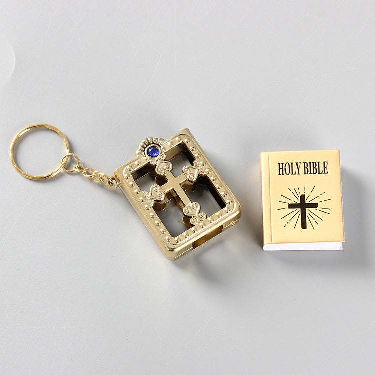 Mini HOLY Bible Keychain Religious Christian Jesus Cross Key Chain Women Prayer God Bless Gift Souvenirs Keyring - One Red Hill