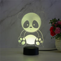Panda 3 touch remote control seven color night light - One Red Hill