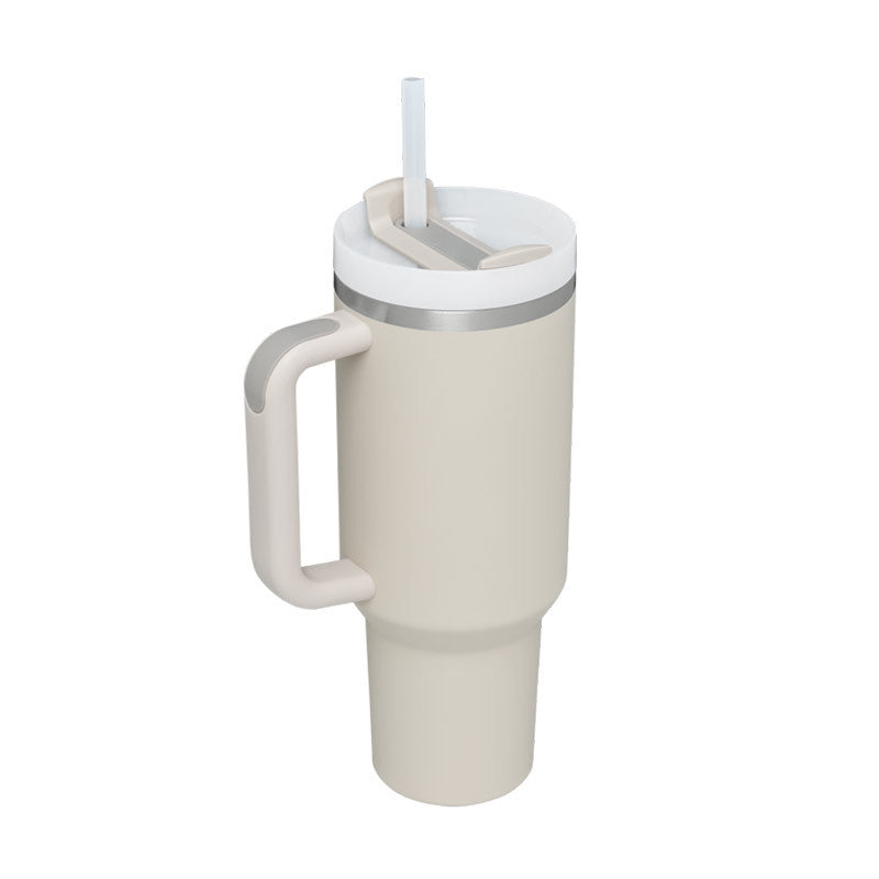 Handle Straw Insulated Stainless Steel Spill Proof Vacuum Coffee Cup