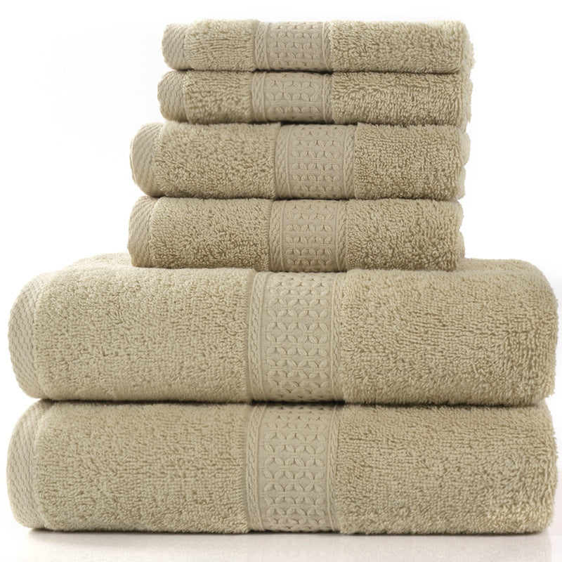 Home Simple Cotton Absorbent Towel Bath Towel 6-Piece Set - One Red Hill