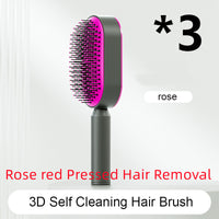 Self Cleaning Hair Brush For Women One-key Cleaning Hair Loss Airbag Massage Scalp Comb Anti-Static Hairbrush - One Red Hill