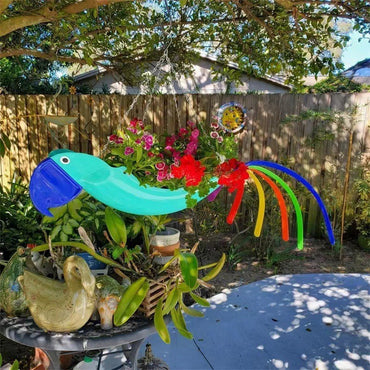 Colorful Bird Parrot Flower Pot Courtyard Garden Decoration - One Red Hill