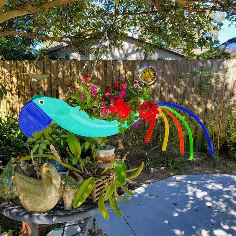 Colorful Bird Parrot Flower Pot Courtyard Garden Decoration - One Red Hill