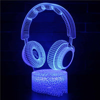 Creative 3d Small Night Lamp Desktop Decorative Lamp Headset 7 Color Changing Led Touch Remote Control Bedside Table Lamp - One Red Hill