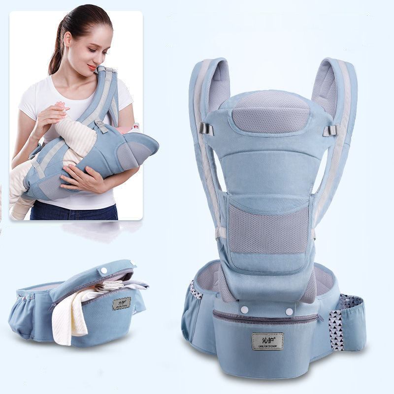 Ergonomic Baby Carrier Infant Baby Hipseat Carrier 3 In 1 Front Facing Ergonomic Kangaroo Baby Wrap Sling - One Red Hill