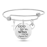 Jesus Christian Bible Scripture Stainless Steel Bangle Bracelet - One Red Hill