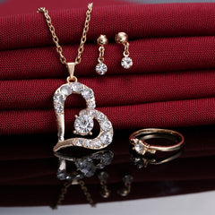 Heart Pendant Jewelry Set Rhinestone Jewellery - One Red Hill