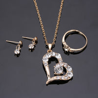 Heart Pendant Jewelry Set Rhinestone Jewellery - One Red Hill