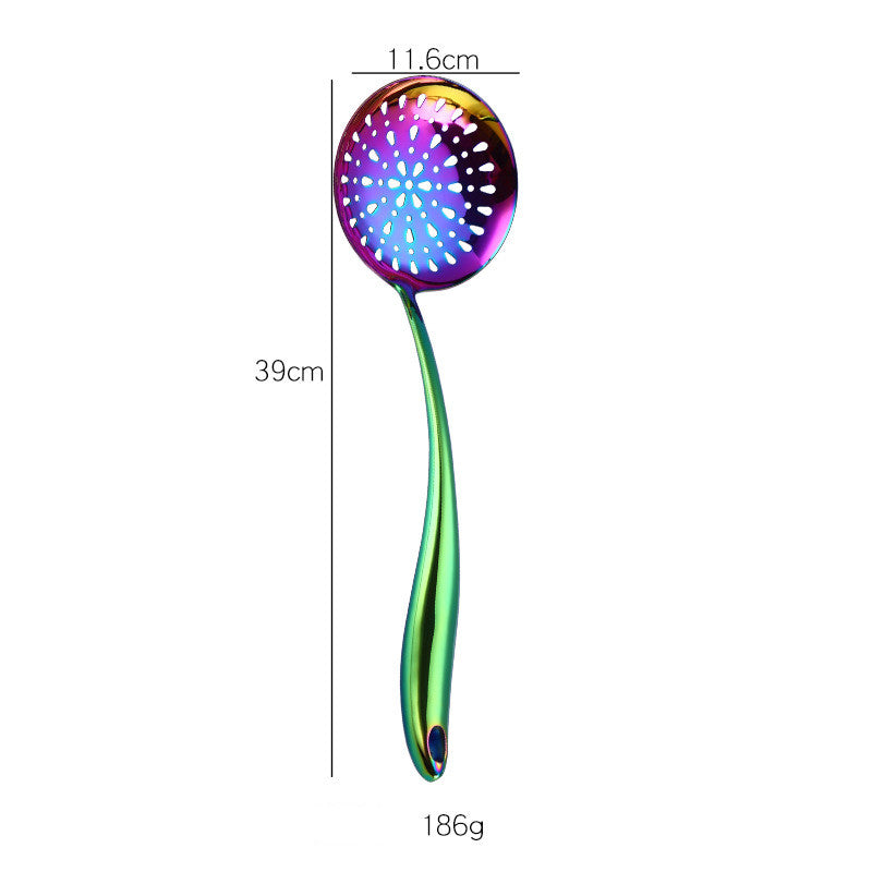 Rainbow Kitchen Tools Cooking Utensils Restaurant Cookware Kitchenware Set Soup Ladle Colander Spoon Slotted  Turner - One Red Hill