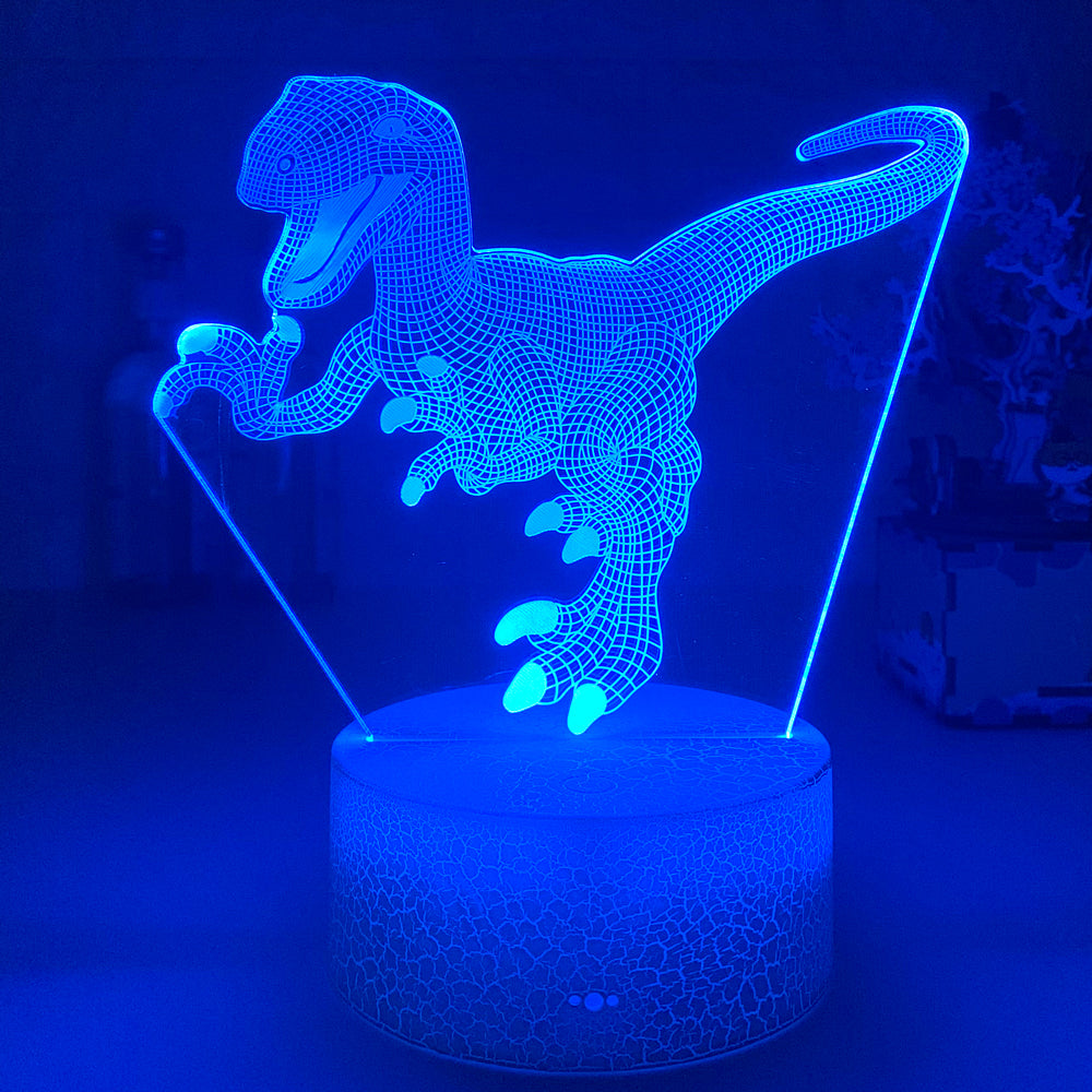 Dinosaur Colorful LED Touch Remote Control 3D Night Light - One Red Hill