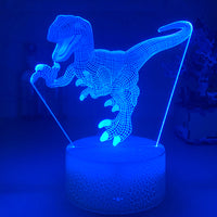 Dinosaur Colorful LED Touch Remote Control 3D Night Light - One Red Hill