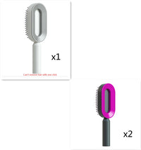 Self Cleaning Hair Brush For Women One-key Cleaning Hair Loss Airbag Massage Scalp Comb Anti-Static Hairbrush - One Red Hill