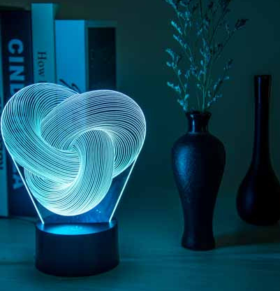 Twist Abstract LED 3D Night Light Touch Colorful Acrylic 3D Table Lamp Decoration Lighting Baby Sleeping Mood Lamp Best Gift - One Red Hill