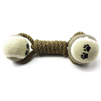 Cotton Rope Tennis Dumbbell Dog Toy - One Red Hill
