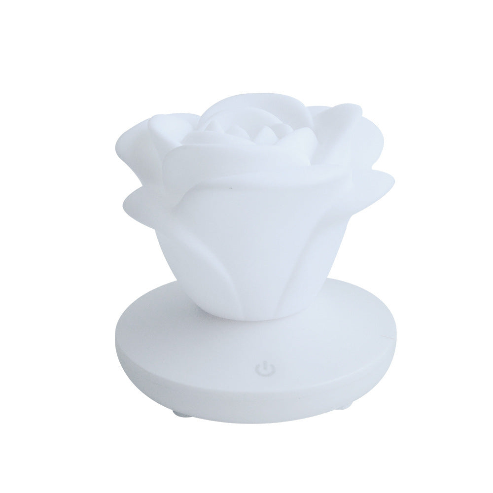 4 Colors Romantic Rose-shape Three Lighting Level Dimming Touch Night Light Valentine's Day Night Light - One Red Hill