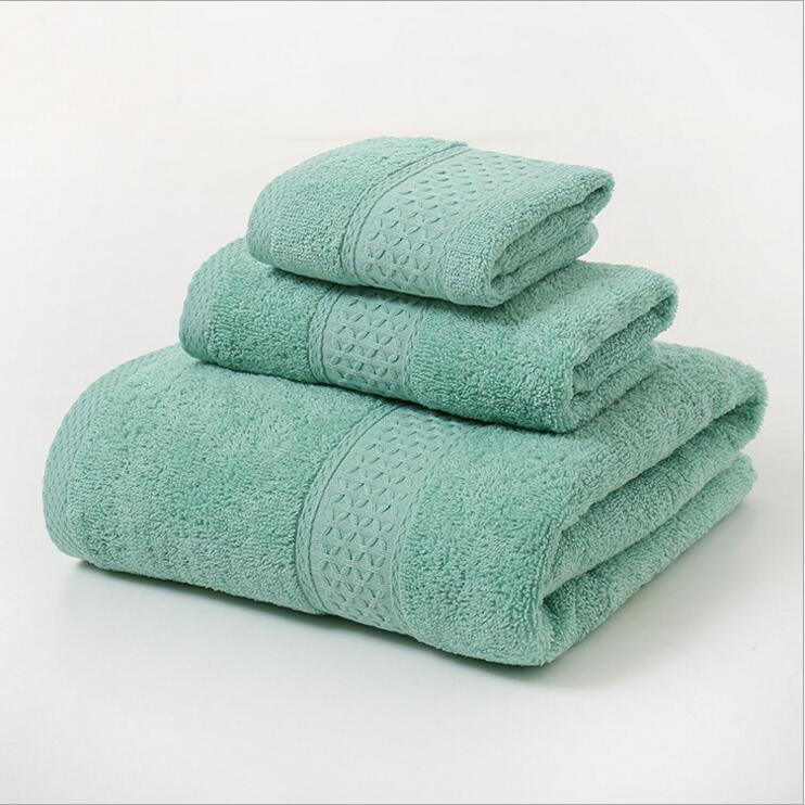 Pure Cotton Plain Broken Covers Long-staple Three-piece Suit Bath Towel - One Red Hill