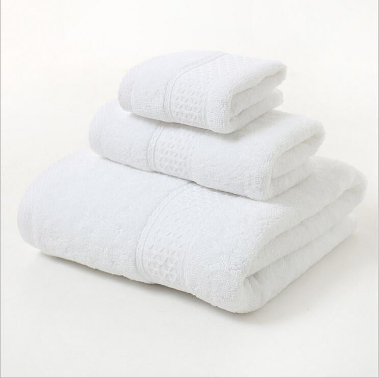 Pure Cotton Plain Broken Covers Long-staple Three-piece Suit Bath Towel - One Red Hill