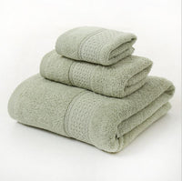 Pure Cotton Plain Broken Covers Long-staple Three-piece Suit Bath Towel - One Red Hill