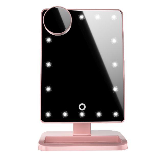 Touch Screen Makeup Mirror With 20 LED Light Bluetooth Music Speaker 10X Magnifying Mirrors Lights - One Red Hill