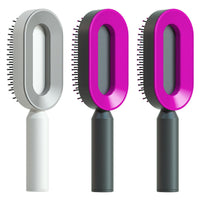 Self Cleaning Hair Brush For Women One-key Cleaning Hair Loss Airbag Massage Scalp Comb Anti-Static Hairbrush - One Red Hill