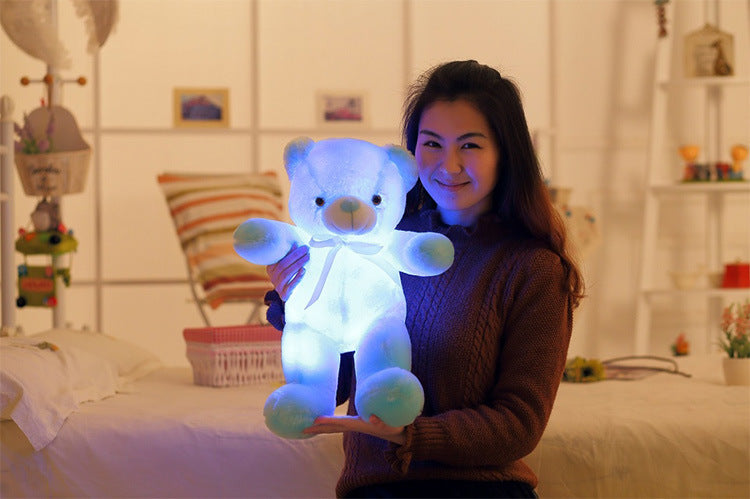 Creative Light Up LED Teddy Bear Stuffed Animals Plush Toy Colorful Glowing Christmas Gift For Kids Pillow - One Red Hill