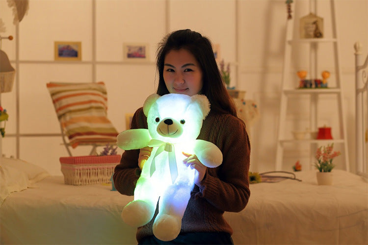 Creative Light Up LED Teddy Bear Stuffed Animals Plush Toy Colorful Glowing Christmas Gift For Kids Pillow - One Red Hill