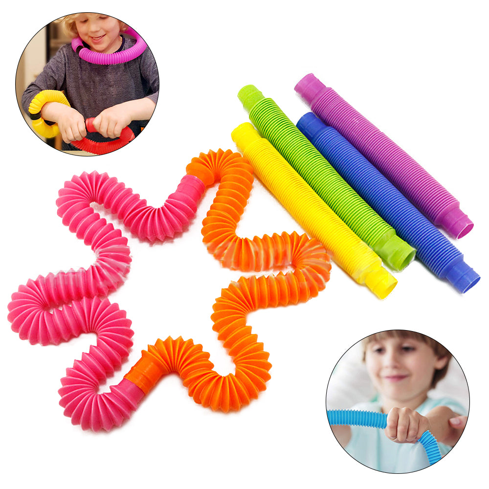 Fidget Toys Plastic PopTube Coil Children'S Creative Magical ToysCircle Funny Toys Early Development Educational Folding Toy