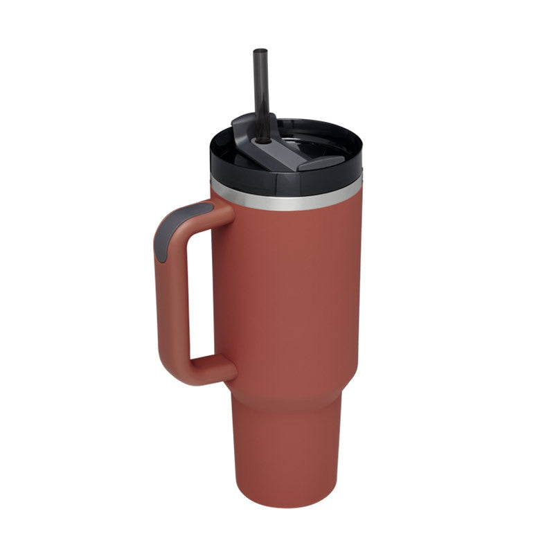 Handle Straw Insulated Stainless Steel Spill Proof Vacuum Coffee Cup