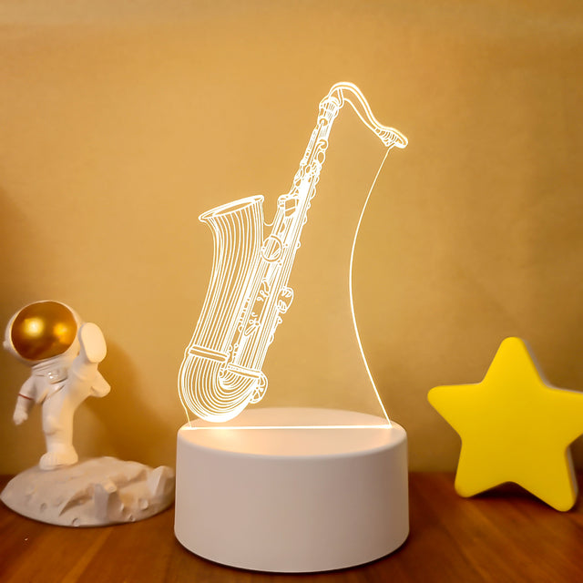 3D Light Colorful Touch Remote Control LED Visual Light 3D Small Table Lamp - One Red Hill